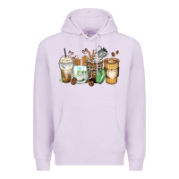 Lilac latte coffee cups Premium Hoodie - Zillion Design Studio