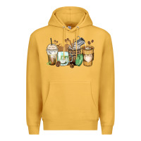 Mustard latte coffee cups Premium Hoodie - Zillion Design Studio