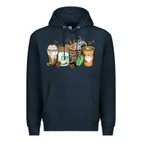 Navy latte coffee cups Premium Hoodie - Zillion Design Studio