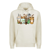 Oatmeal Heather latte coffee cups Premium Hoodie - Zillion Design Studio