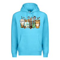 Ocean Blue latte coffee cups Premium Hoodie - Zillion Design Studio