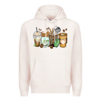 Pale Pink latte coffee cups Premium Hoodie - Zillion Design Studio