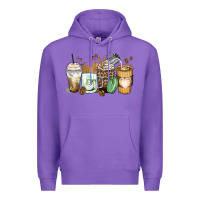Purple latte coffee cups Premium Hoodie - Zillion Design Studio
