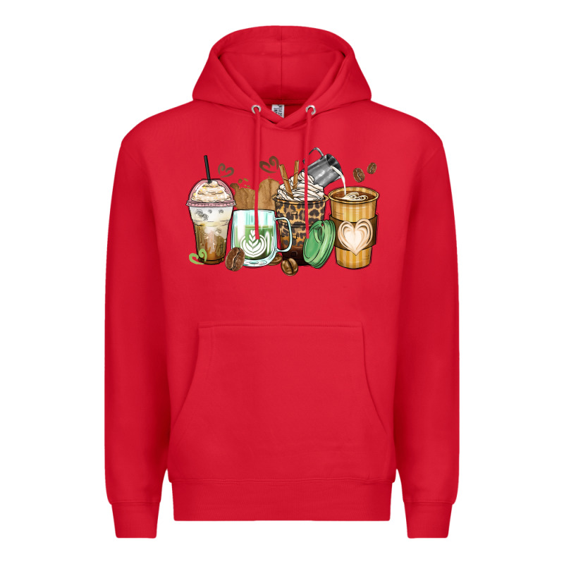 Latte Coffee Cups Premium Hoodie by Zillion Design Studio | Teevron