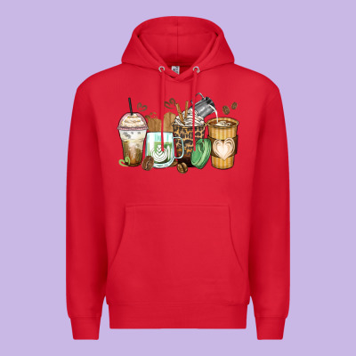 Latte Coffee Cups Premium Hoodie Designed By Zillion Design Studio