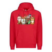 Red latte coffee cups Premium Hoodie - Zillion Design Studio
