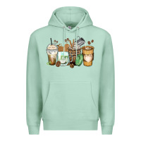 Seafoam latte coffee cups Premium Hoodie - Zillion Design Studio