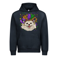 Mardi Gras White Pomeranian With Hat Urban Hoodie | Teevron