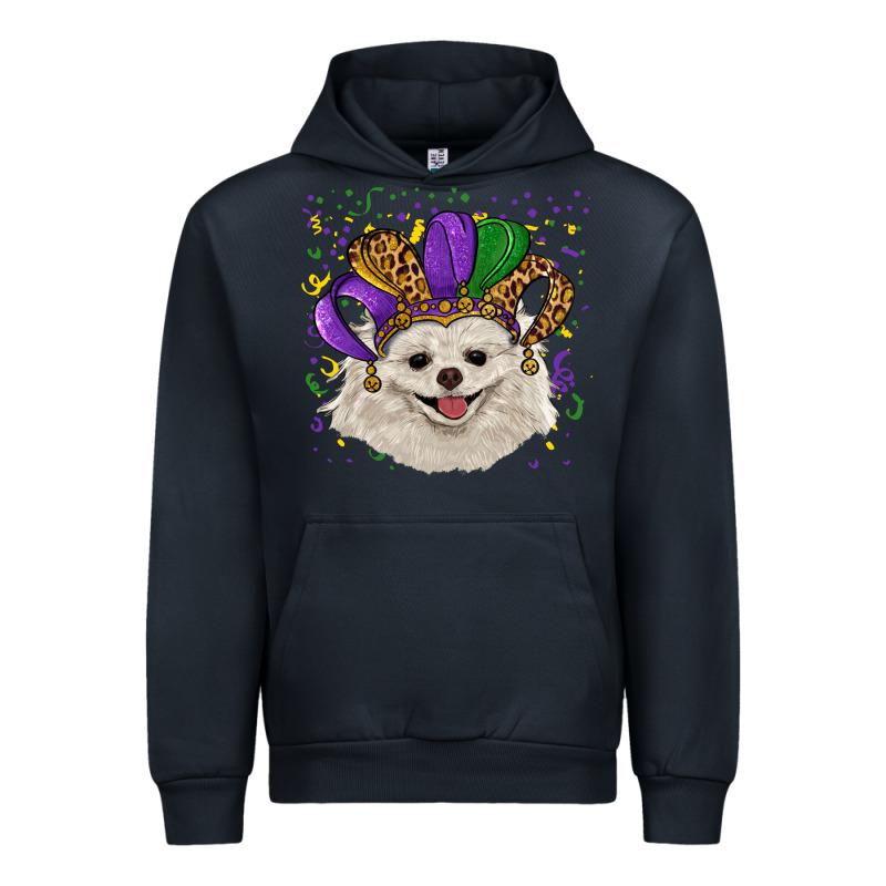 Mardi Gras White Pomeranian With Hat Urban Hoodie by RanaPortraitStore | Teevron