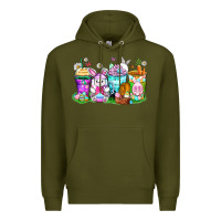 Army Green easter coffee cups Premium Hoodie - Zillion Design Studio