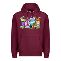 Burgundy easter coffee cups Premium Hoodie - Zillion Design Studio