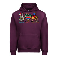 Mauve Wine peace love rodeo Urban Hoodie - Zillion Design Studio
