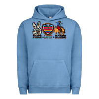 Pigment Pebble Blue peace love rodeo Urban Hoodie - Zillion Design Studio