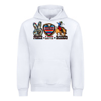 White peace love rodeo Urban Hoodie - Zillion Design Studio