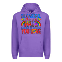 Purple be careful who you hate it could  be someone you l Premium Hoodie - texasbilliewilder