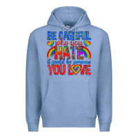 Colony Blue be careful who you hate it could  be someone you l Premium Hoodie - texasbilliewilder