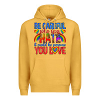 Mustard be careful who you hate it could  be someone you l Premium Hoodie - texasbilliewilder