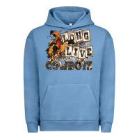 Pigment Pebble Blue long live cowboys Urban Hoodie - Zillion Design Studio