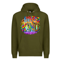 Army Green be kind with heart ballons Premium Hoodie - texasbilliewilder