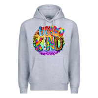 Heather Grey be kind with heart ballons Premium Hoodie - texasbilliewilder