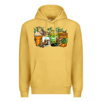 Antique Gold sloth coffee cups Premium Hoodie - Zillion Design Studio