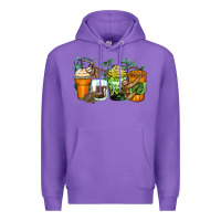 Purple sloth coffee cups Premium Hoodie - Zillion Design Studio