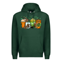 Sports Green sloth coffee cups Premium Hoodie - Zillion Design Studio