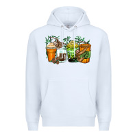 White sloth coffee cups Premium Hoodie - Zillion Design Studio