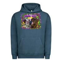 Pigment Midnight Navy Mardi Gras Heifers Urban Hoodie - RanaPortraitStore
