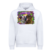 White Mardi Gras Heifers Urban Hoodie - RanaPortraitStore
