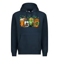 Navy sloth coffee cups Premium Hoodie - Zillion Design Studio