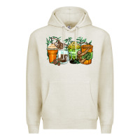 Oatmeal Heather sloth coffee cups Premium Hoodie - Zillion Design Studio