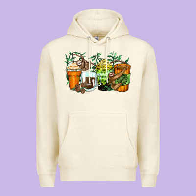 Sloth Coffee Cups Premium Hoodie Designed By Zillion Design Studio