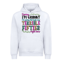 White sorry i’m cranky i’m going through my terrible Urban Hoodie - texasbilliewilder