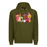 Army Green princess cartoon coffee cups Premium Hoodie - Zillion Design Studio