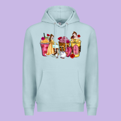 Princess Cartoon Coffee Cups Premium Hoodie Designed By Zillion Design Studio