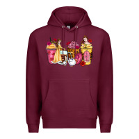 Burgundy princess cartoon coffee cups Premium Hoodie - Zillion Design Studio