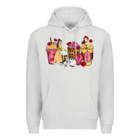 Dove Grey princess cartoon coffee cups Premium Hoodie - Zillion Design Studio