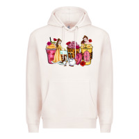 Pale Pink princess cartoon coffee cups Premium Hoodie - Zillion Design Studio