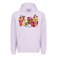 Lilac princess cartoon coffee cups Premium Hoodie - Zillion Design Studio