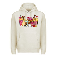 Oatmeal Heather princess cartoon coffee cups Premium Hoodie - Zillion Design Studio