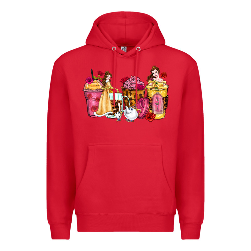 Princess Cartoon Coffee Cups Premium Hoodie by Zillion Design Studio | Teevron