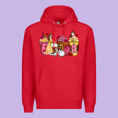 Princess Cartoon Coffee Cups Premium Hoodie Designed By Zillion Design Studio