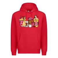 Red princess cartoon coffee cups Premium Hoodie - Zillion Design Studio
