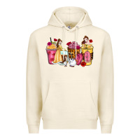 Tofu princess cartoon coffee cups Premium Hoodie - Zillion Design Studio