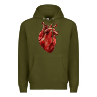 Army Green Anatomical heart Premium Hoodie - RanaPortraitStore
