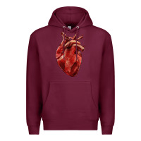 Burgundy Anatomical heart Premium Hoodie - RanaPortraitStore