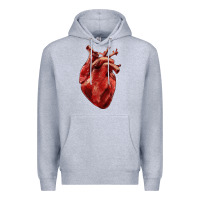 Heather Grey Anatomical heart Premium Hoodie - RanaPortraitStore