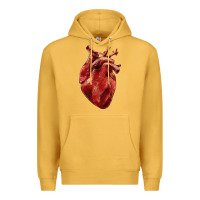 Mustard Anatomical heart Premium Hoodie - RanaPortraitStore