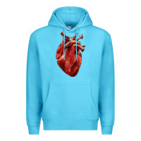 Ocean Blue Anatomical heart Premium Hoodie - RanaPortraitStore